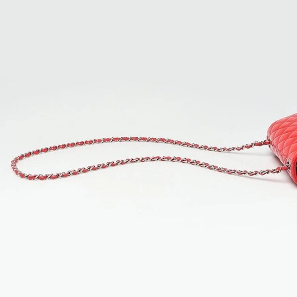 Chanel Red Quilted Patent Leather Classic Rectangular Mini Flap Bag - Picture 7 of 10